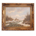 Groot schilderij winterlandschap