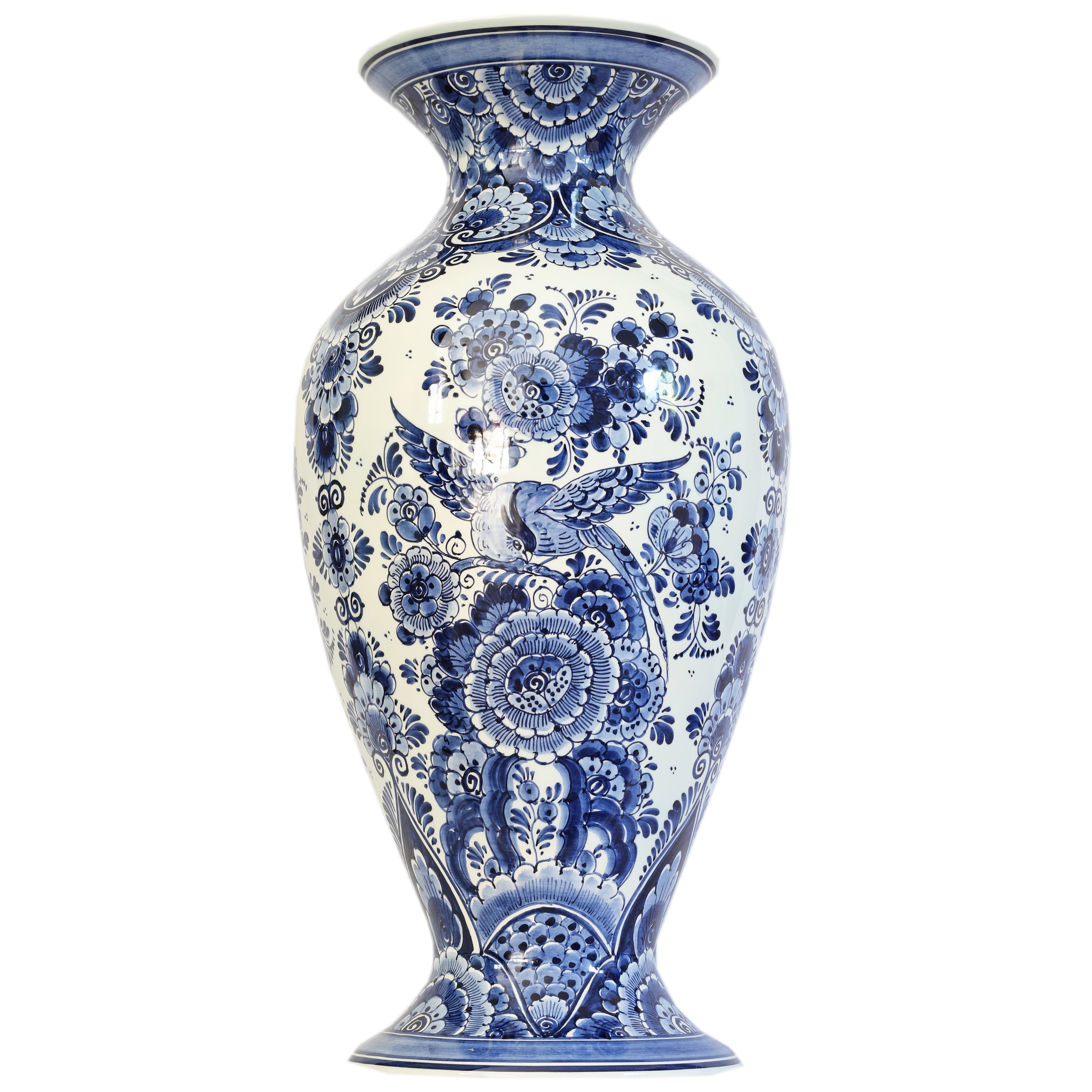 Grote delfts blauwe vaas 60cm