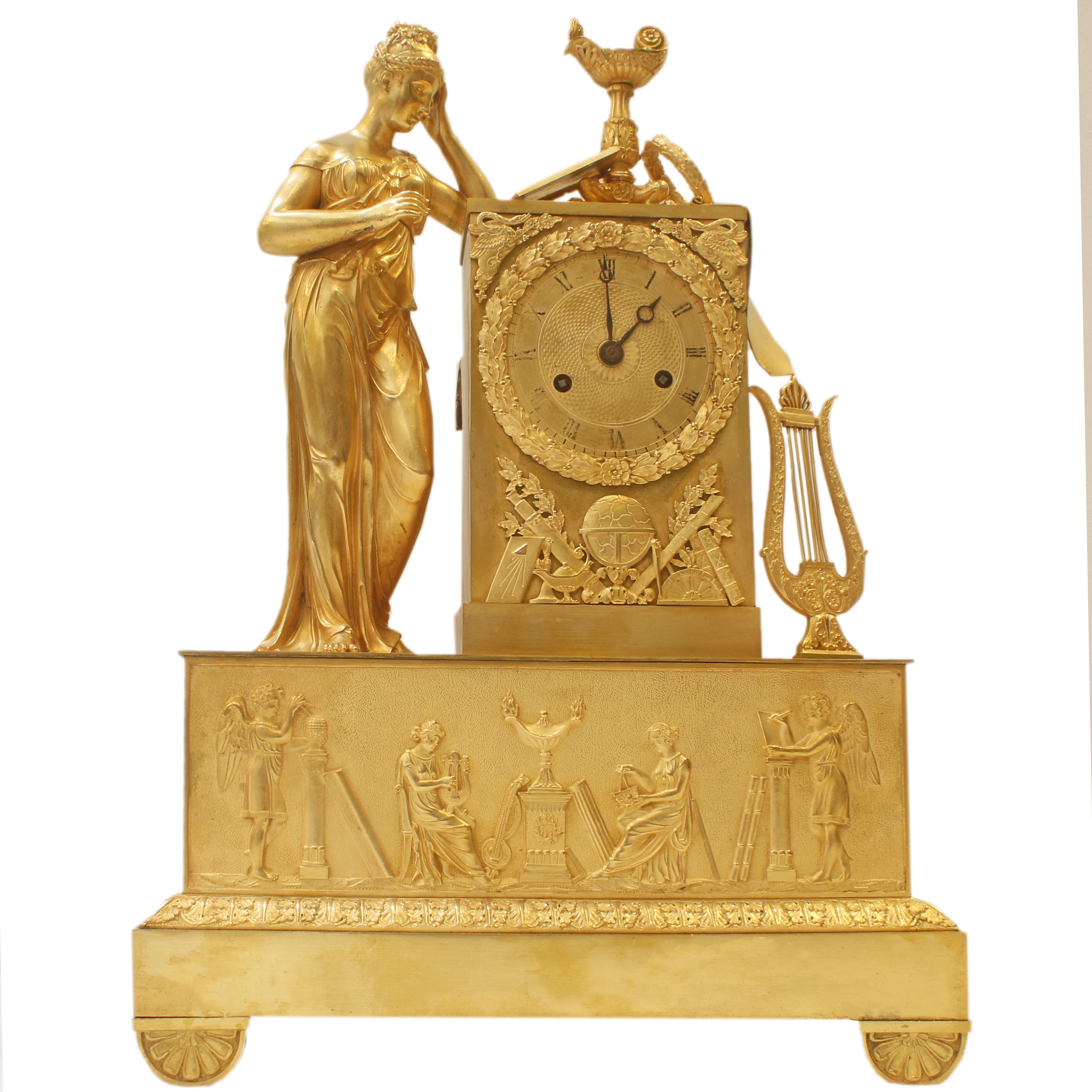 Vergulde Empire pendule