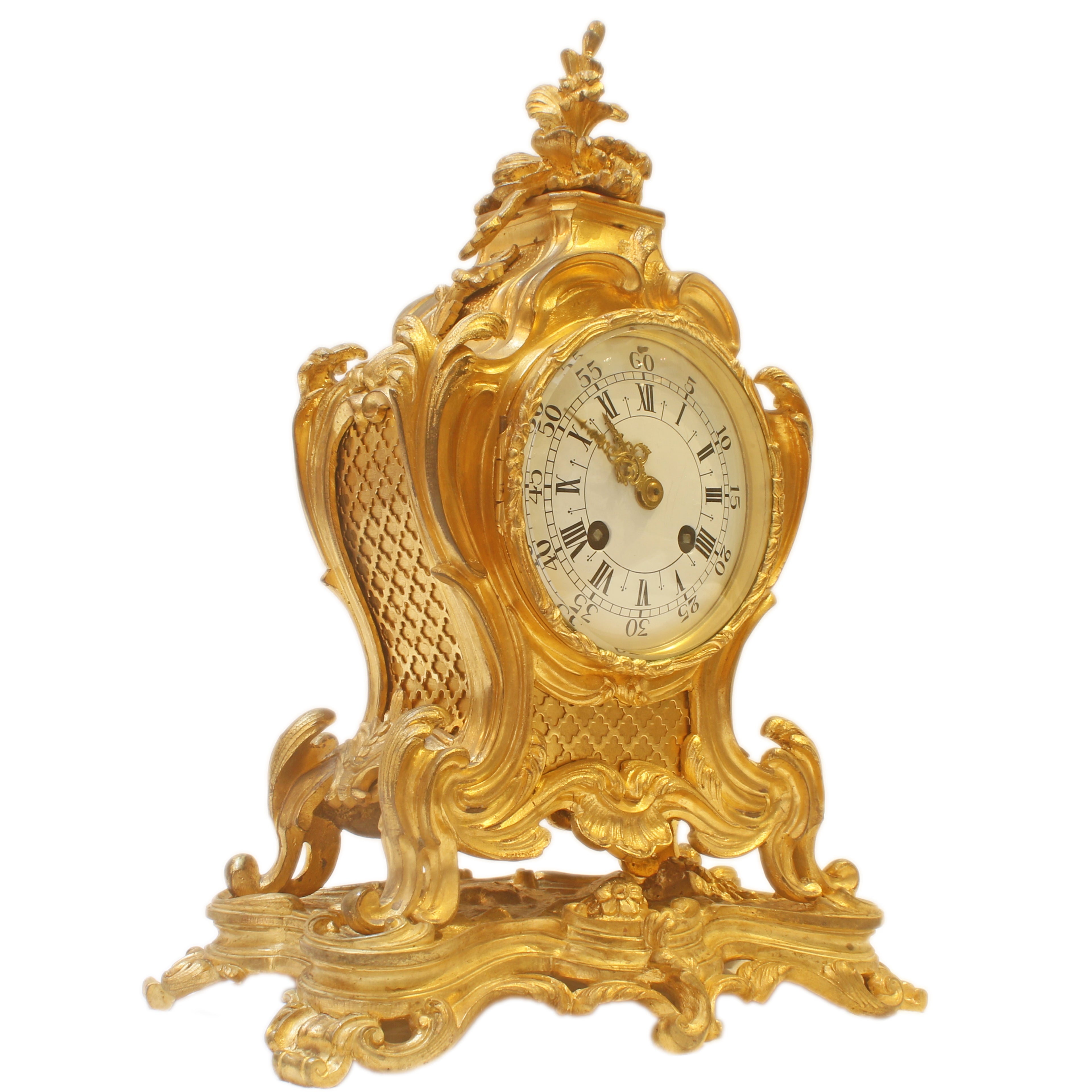 Bronzen pendule op console