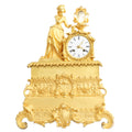 Bronzen pendule vrouw met spiegel